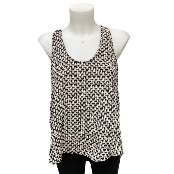 JOIE 100% Silk‎ Crossover Back Tank Top, Sailboat Print lightweight size XS - Picture 5 of 8